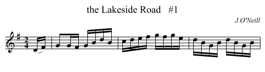 the Lakeside Road   #1 - staff notation
