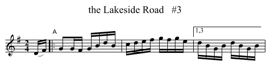 the Lakeside Road   #3 - staff notation