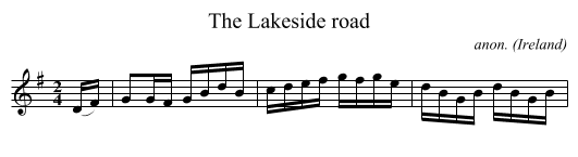 The Lakeside road - staff notation