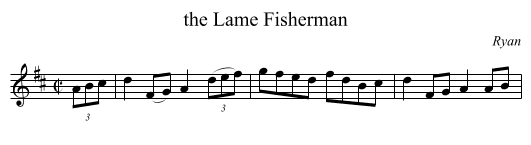 the Lame Fisherman - staff notation
