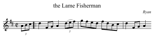 the Lame Fisherman - staff notation