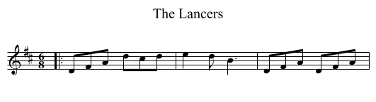 The Lancers - staff notation