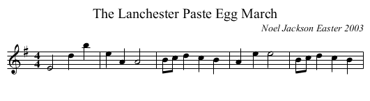 The Lanchester Paste Egg March - staff notation