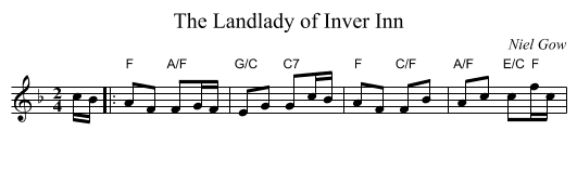 The Landlady of Inver Inn - staff notation