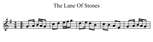 The Lane Of Stones - staff notation