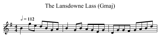 The Lansdowne Lass (Gmaj) - staff notation