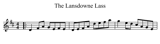 The Lansdowne Lass - staff notation