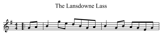 The Lansdowne Lass - staff notation