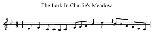 The Lark In Charlie's Meadow - staff notation