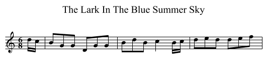 The Lark In The Blue Summer Sky - staff notation