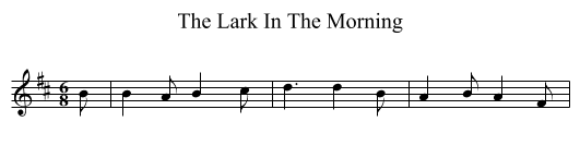 The Lark In The Morning - staff notation