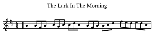 The Lark In The Morning - staff notation