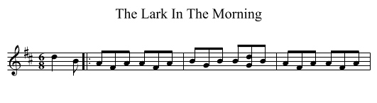 The Lark In The Morning - staff notation