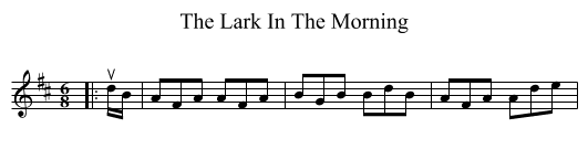 The Lark In The Morning - staff notation