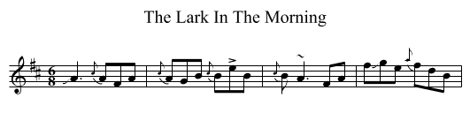 The Lark In The Morning - staff notation