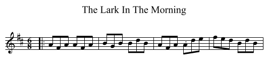 The Lark In The Morning - staff notation