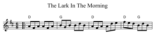 The Lark In The Morning - staff notation