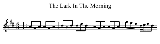 The Lark In The Morning - staff notation