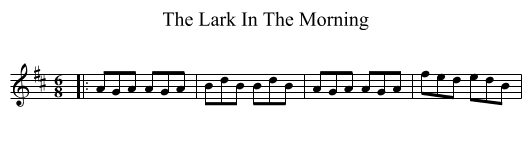 The Lark In The Morning - staff notation