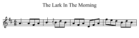 The Lark In The Morning - staff notation