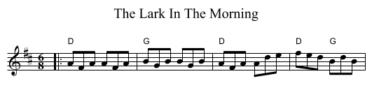 The Lark In The Morning - staff notation