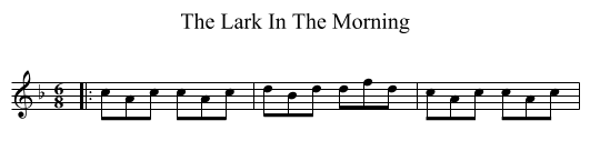 The Lark In The Morning - staff notation