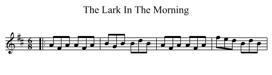 The Lark In The Morning - staff notation