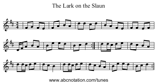 The Lark on the Slaun - staff notation