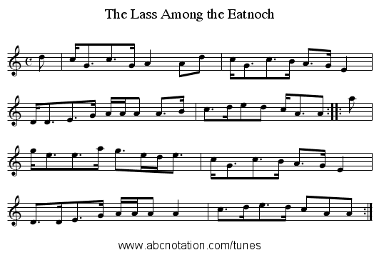 The Lass Among the Eatnoch - staff notation