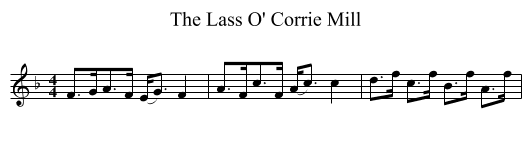 The Lass O' Corrie Mill - staff notation