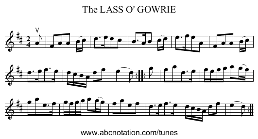 The LASS O' GOWRIE - staff notation