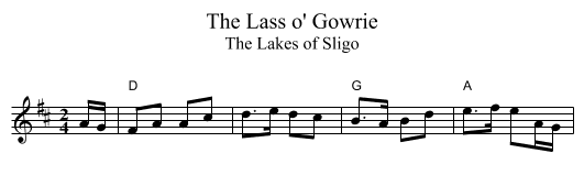 The Lass o' Gowrie - staff notation