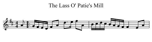 The Lass O' Patie's Mill - staff notation