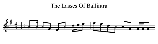 The Lasses Of Ballintra - staff notation