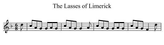 The Lasses of Limerick - staff notation