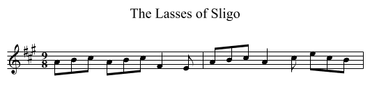 The Lasses of Sligo - staff notation