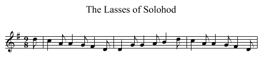 The Lasses of Solohod - staff notation