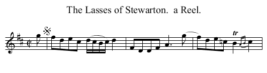 The Lasses of Stewarton.  a Reel. - staff notation