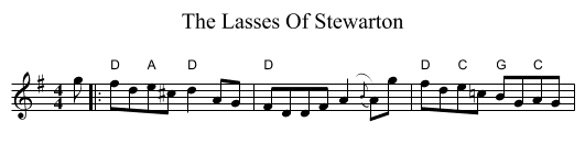 The Lasses Of Stewarton - staff notation