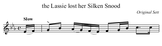 the Lassie lost her Silken Snood - staff notation