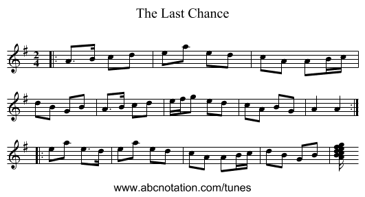 The Last Chance - staff notation