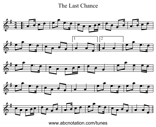 The Last Chance - staff notation