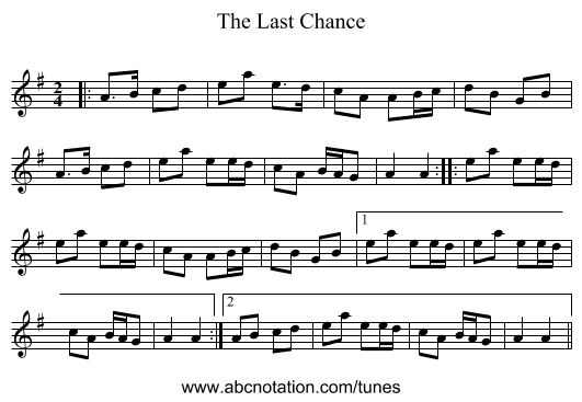 The Last Chance - staff notation