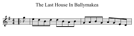 The Last House In Ballymakea - staff notation
