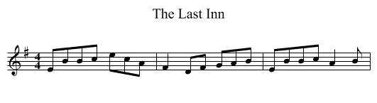 The Last Inn - staff notation