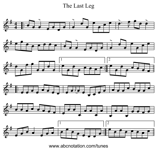 The Last Leg - staff notation