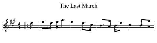 The Last March - staff notation