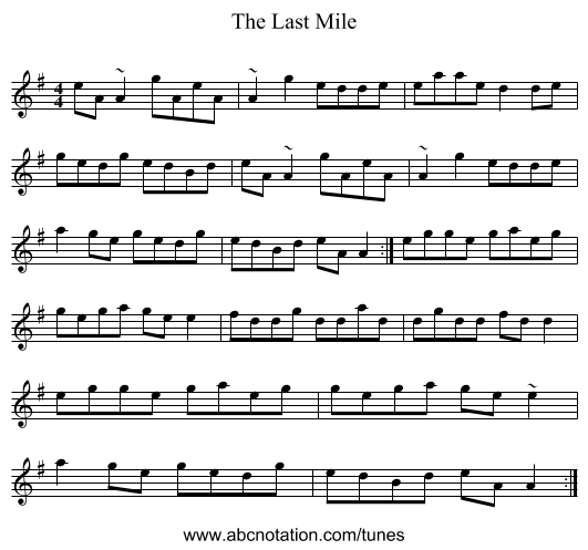 The Last Mile - staff notation