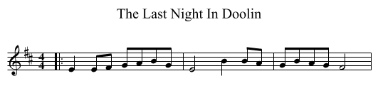 The Last Night In Doolin - staff notation