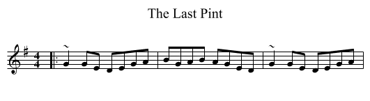 The Last Pint - staff notation